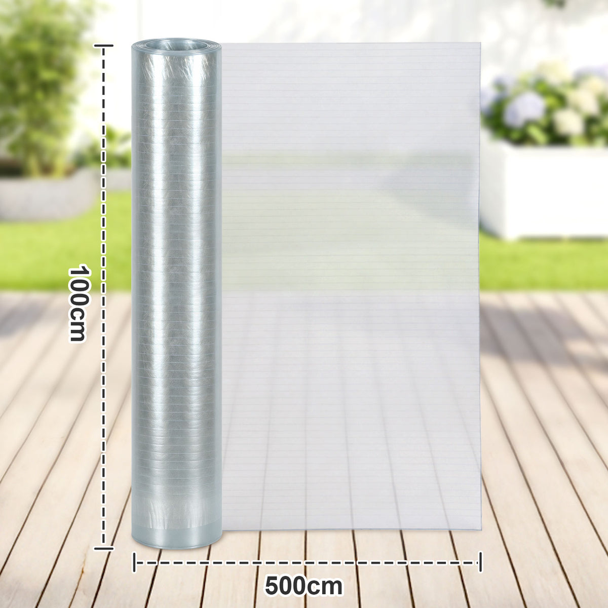 Randaco Flexible transparente Gewächshaus‑Dachplatte 0,8 mm lichtdurchlässige Rollenabdeckung für Garten Schuppen und Landwirtschaft
