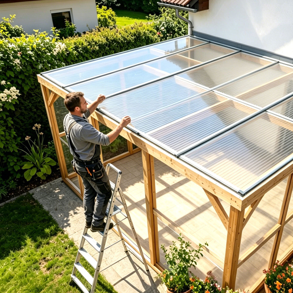 Randaco Flexible transparente Gewächshaus‑Dachplatte 0,8 mm lichtdurchlässige Rollenabdeckung für Garten Schuppen und Landwirtschaft