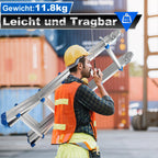 Randaco Teleskopleiter Aluminium Multifunktionsleiter 3 in 1 rutschfeste ausziehbare Mehrzweck‑Klappleiter bis 150 kg belastbar