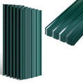 Randaco 24 Stück trapezförmige Wellblechplatten, Dachplatte verzinkt abnehmbar, Grün/Grau