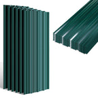 Randaco 24 Stück trapezförmige Wellblechplatten, Dachplatte verzinkt abnehmbar, Grün/Grau