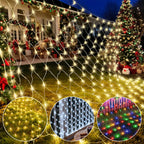 Randaco LED Netzleuchten außen 8 Lichtmodi mit Speicherfunktion 200 / 300 LEDs warmweiß mehrfarbig Festdekoration Lichternetz