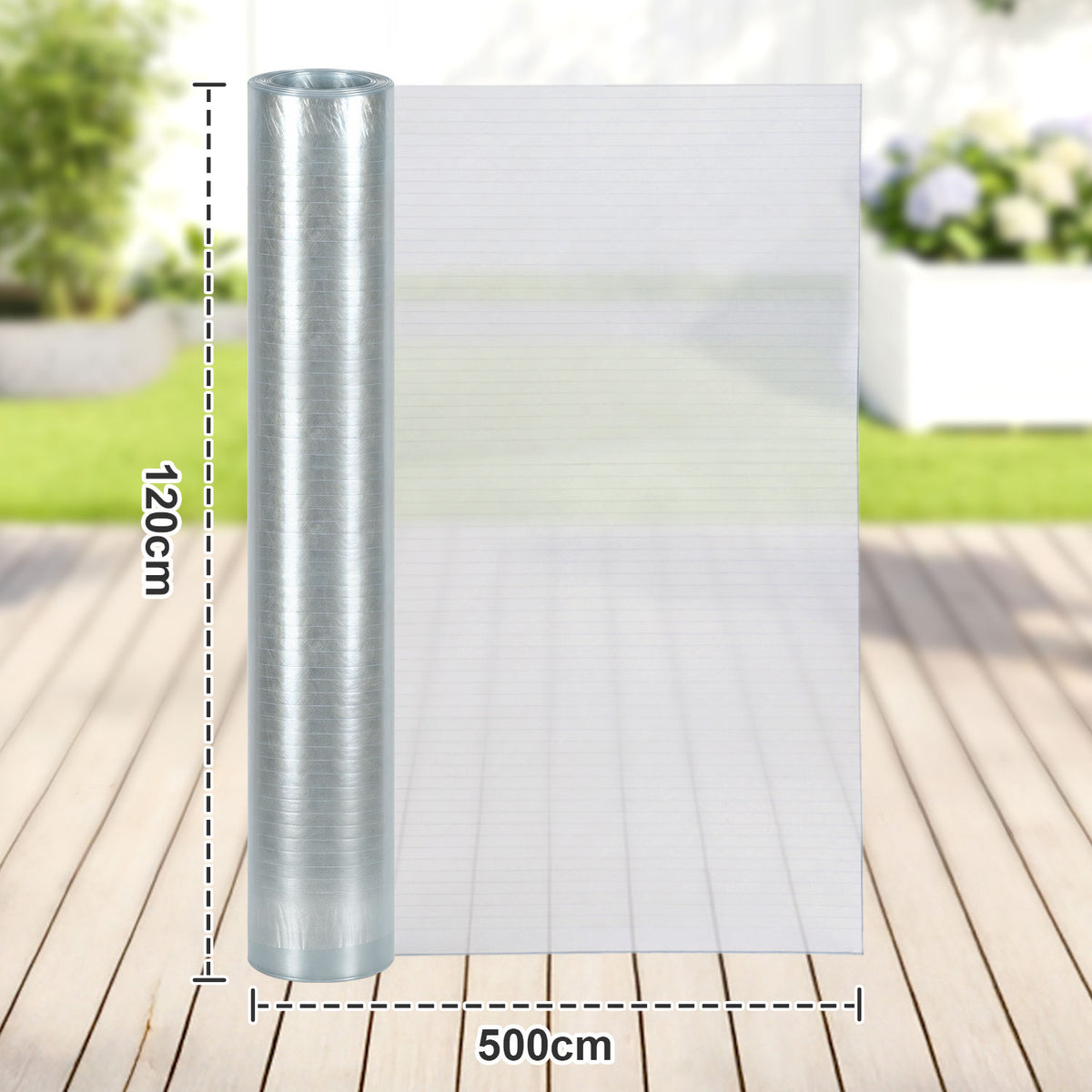 Randaco Flexible transparente Gewächshaus‑Dachplatte 0,8 mm lichtdurchlässige Rollenabdeckung für Garten Schuppen und Landwirtschaft