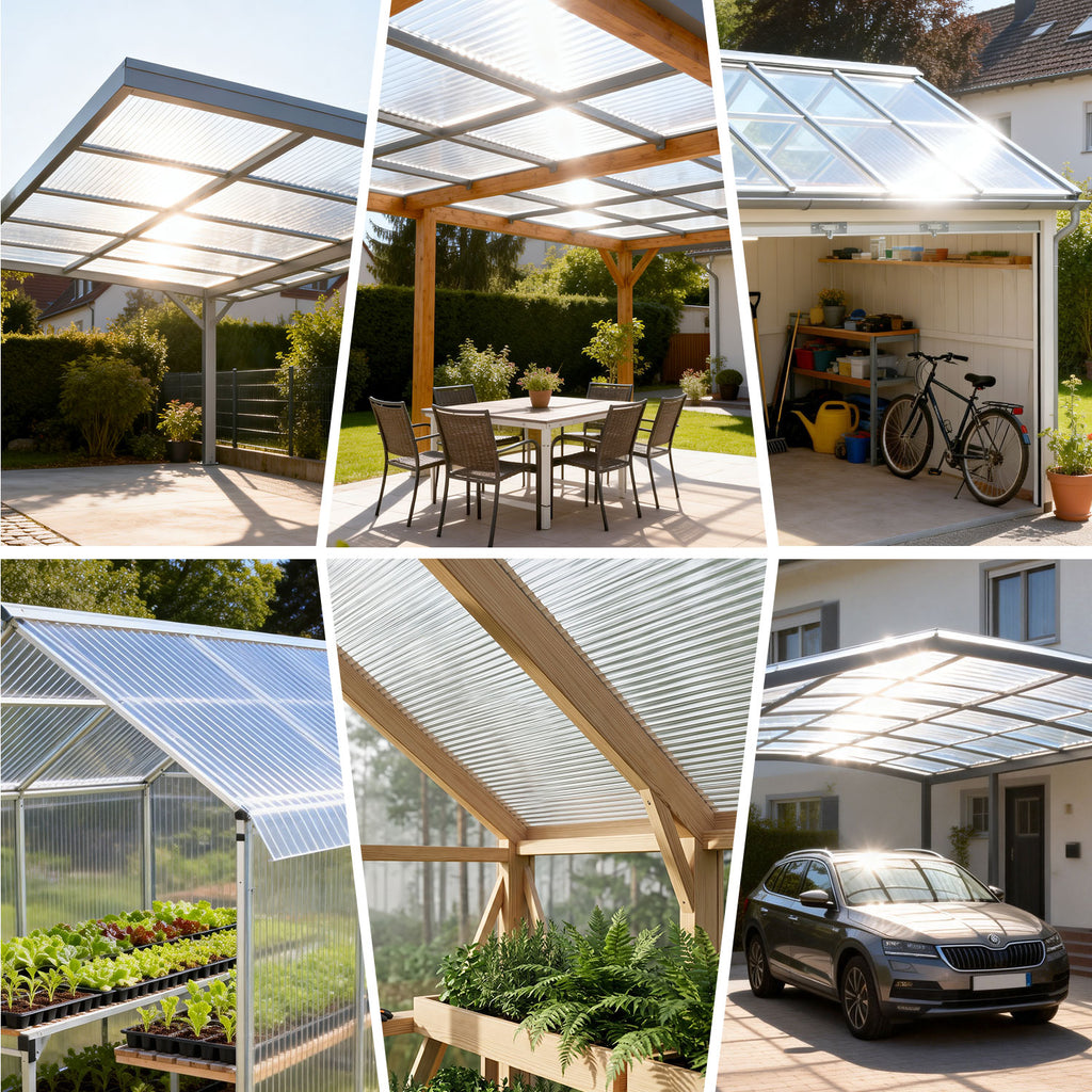 Randaco Flexible transparente Gewächshaus‑Dachplatte 0,8 mm lichtdurchlässige Rollenabdeckung für Garten Schuppen und Landwirtschaft