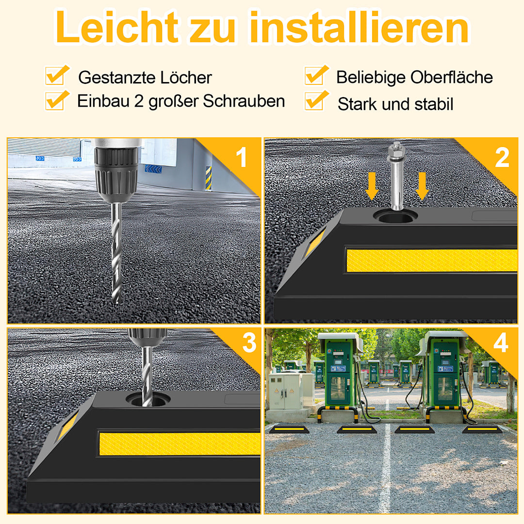 Randaco Radstopper aus Gummi mit Reflektoren