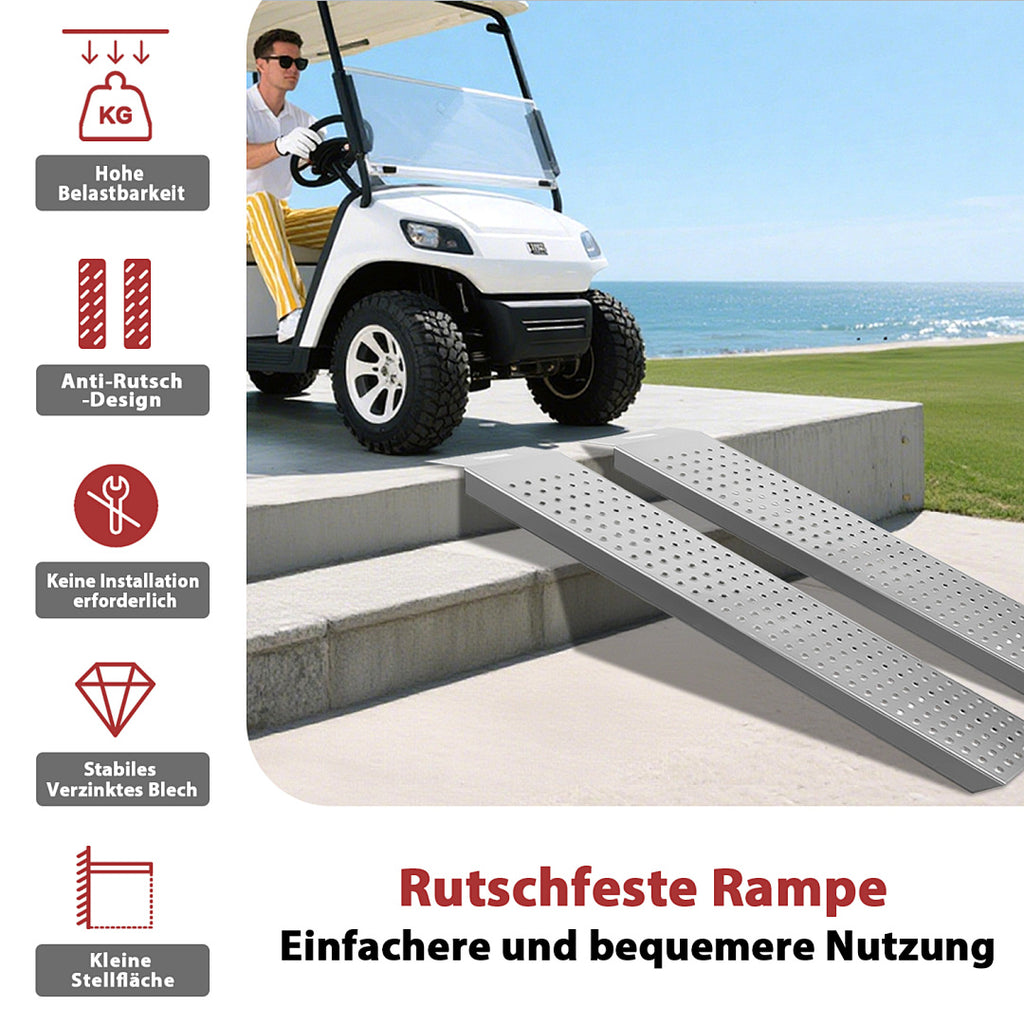 Randaco Auffahrrampen-Set aus Stahl – 160 cm, 400 kg