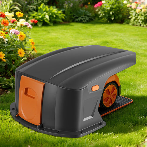 Mähroboter-Garage aus ABS mit Klappdach, 70,5 × 57 × 33 cm