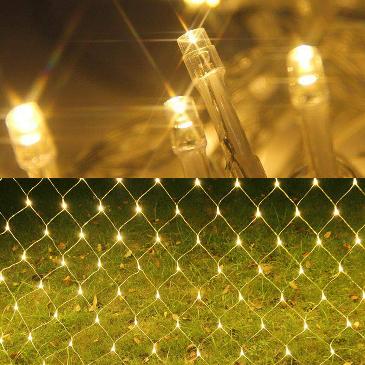 Randaco LED Netzleuchten außen 8 Lichtmodi mit Speicherfunktion 200 / 300 LEDs warmweiß mehrfarbig Festdekoration Lichternetz