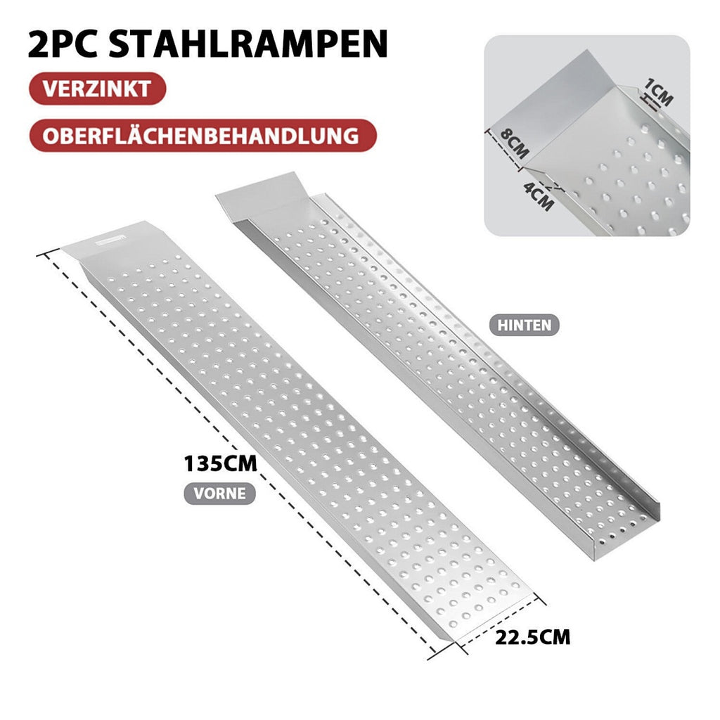Randaco Auffahrrampen-Set aus Stahl – 160 cm, 400 kg
