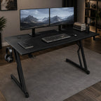 Randaco Gaming-Schreibtisch – Computertisch mit Z-Rahmen, Kohlefaser-Optik & Headset-Halter