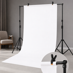 Randaco Verstellbares Fotostudio-Hintergrundset mit 3 Hintergrundtüchern – inkl. Klammern, Sandsäcken & Tragetasche