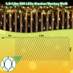 Randaco LED Netzleuchten außen 8 Lichtmodi mit Speicherfunktion 200 / 300 LEDs warmweiß mehrfarbig Festdekoration Lichternetz