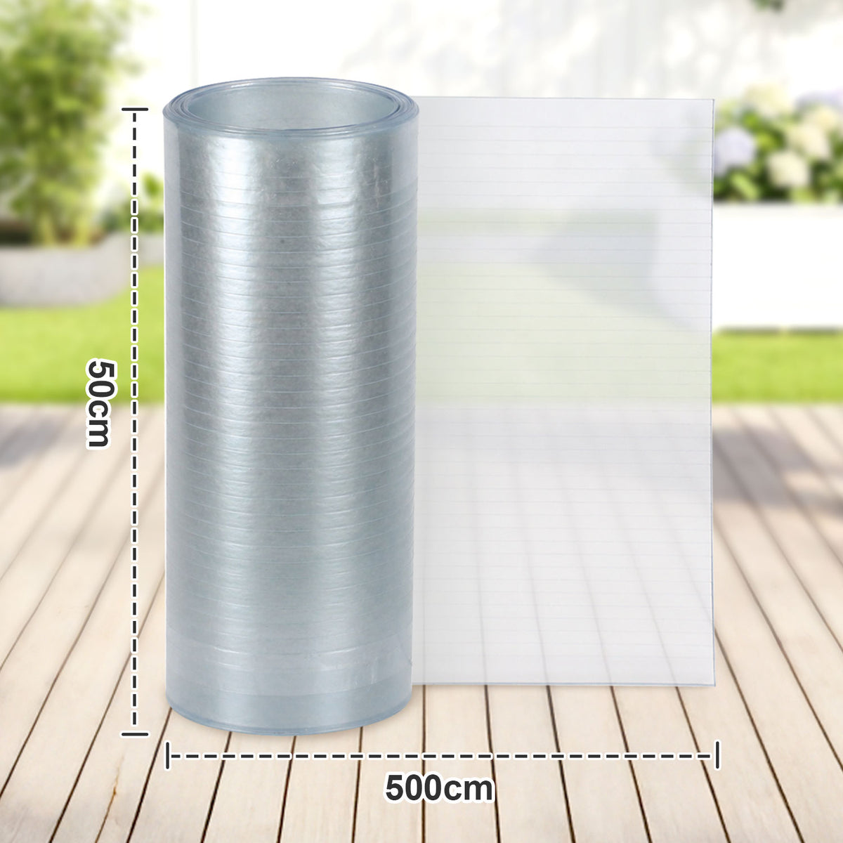 Randaco Flexible transparente Gewächshaus‑Dachplatte 0,8 mm lichtdurchlässige Rollenabdeckung für Garten Schuppen und Landwirtschaft