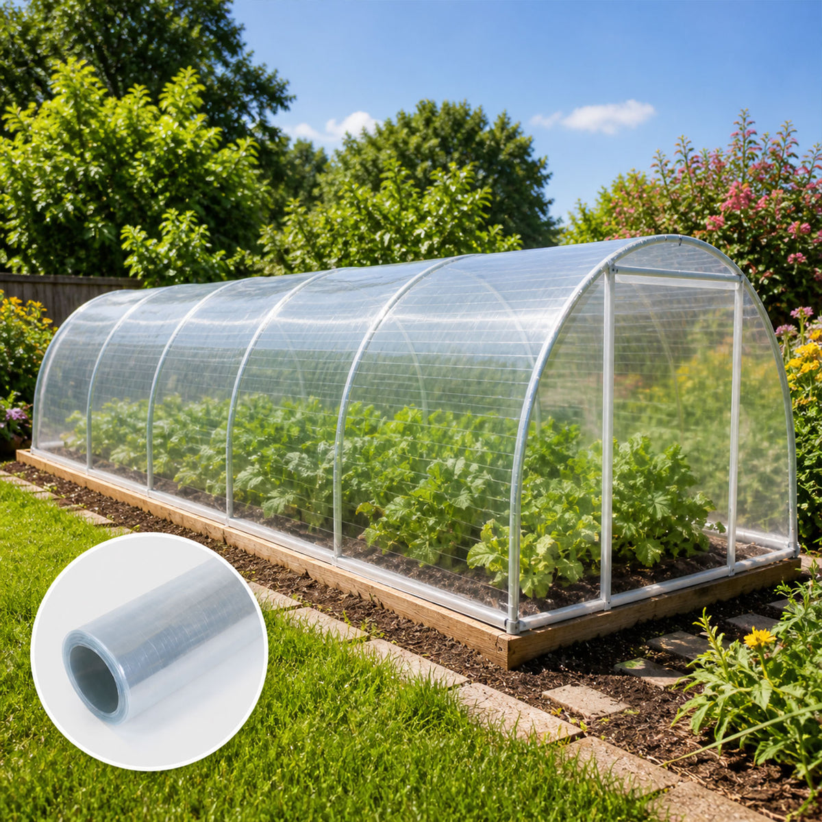 Randaco Flexible transparente Gewächshaus‑Dachplatte 0,8 mm lichtdurchlässige Rollenabdeckung für Garten Schuppen und Landwirtschaft