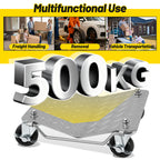 Randaco Auto-Rad-Dolly-Set mit bremsbaren Lenkrollen – Rangierhilfe für Garage & Werkstatt