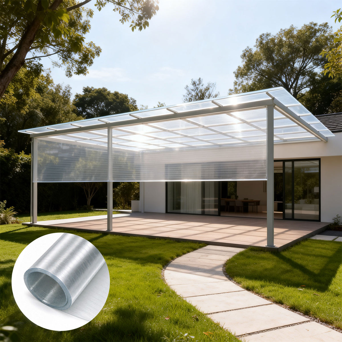 Randaco Flexible transparente Gewächshaus‑Dachplatte 0,8 mm lichtdurchlässige Rollenabdeckung für Garten Schuppen und Landwirtschaft
