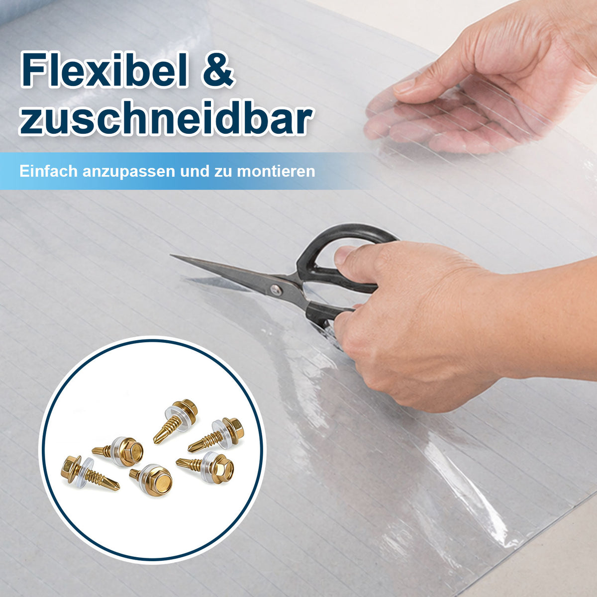 Randaco Flexible transparente Gewächshaus‑Dachplatte 0,8 mm lichtdurchlässige Rollenabdeckung für Garten Schuppen und Landwirtschaft