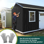 Randaco 24 Stück trapezförmige Wellblechplatten, Dachplatte verzinkt abnehmbar, Grün/Grau