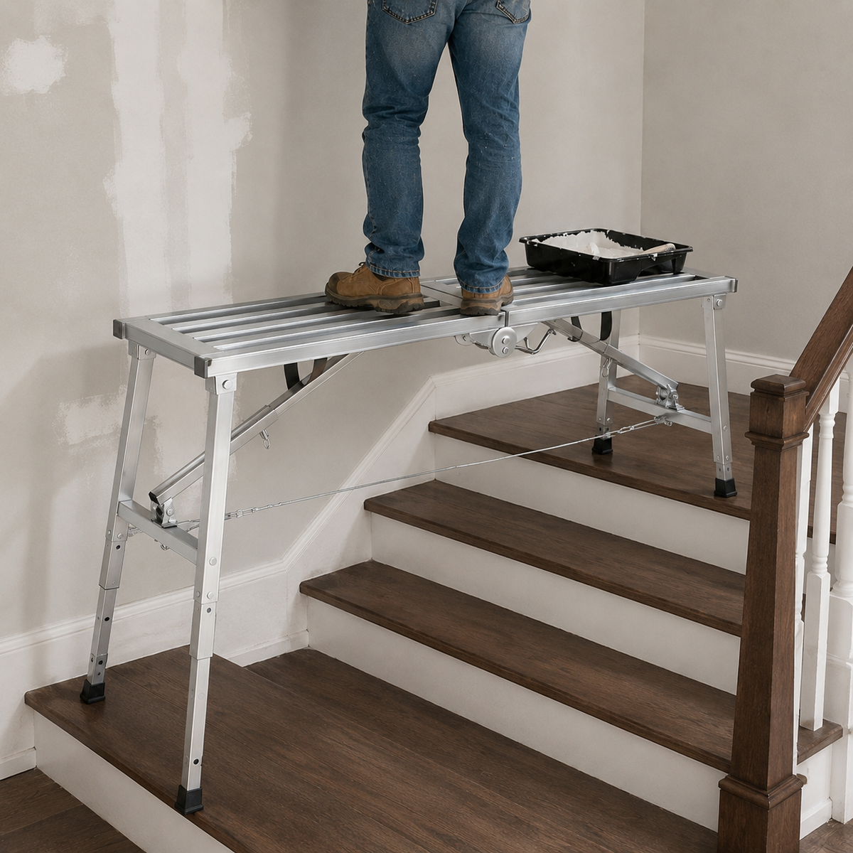 Randaco Arbeitsplattform höhenverstellbar klappbar Stahl Arbeitsbühne mobil 150 kg‑500 kg mit 3/4 Höhen Tragfähigkeit