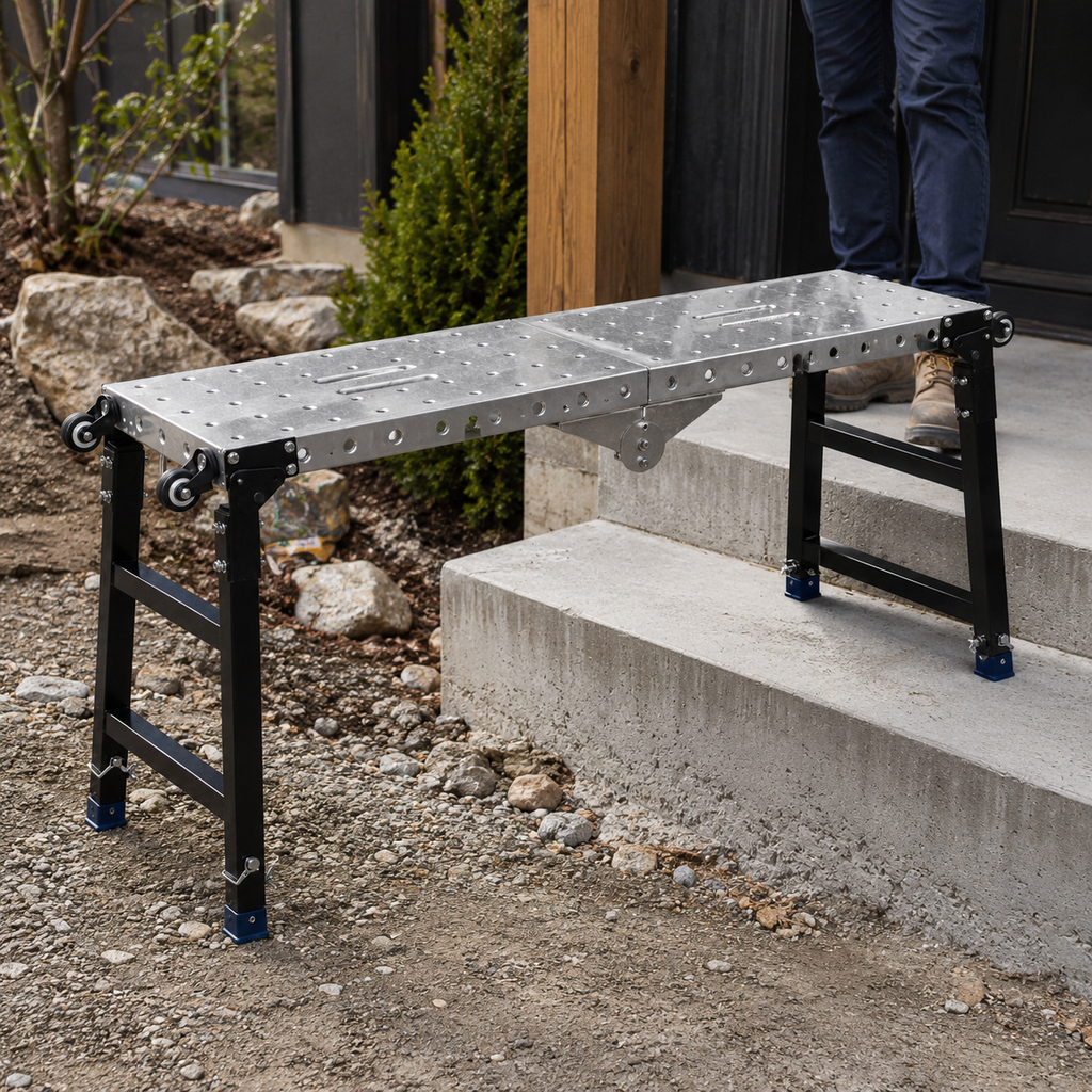 Randaco Arbeitsplattform höhenverstellbar klappbar Stahl Arbeitsbühne mobil 150 kg‑500 kg mit 3/4 Höhen Tragfähigkeit