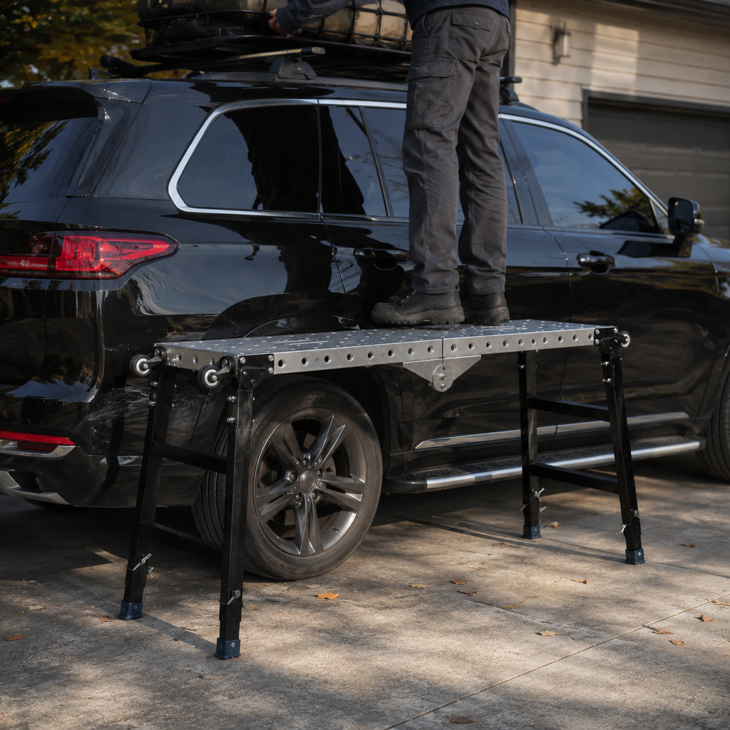 Randaco Arbeitsplattform höhenverstellbar klappbar Stahl Arbeitsbühne mobil 150 kg‑500 kg mit 3/4 Höhen Tragfähigkeit