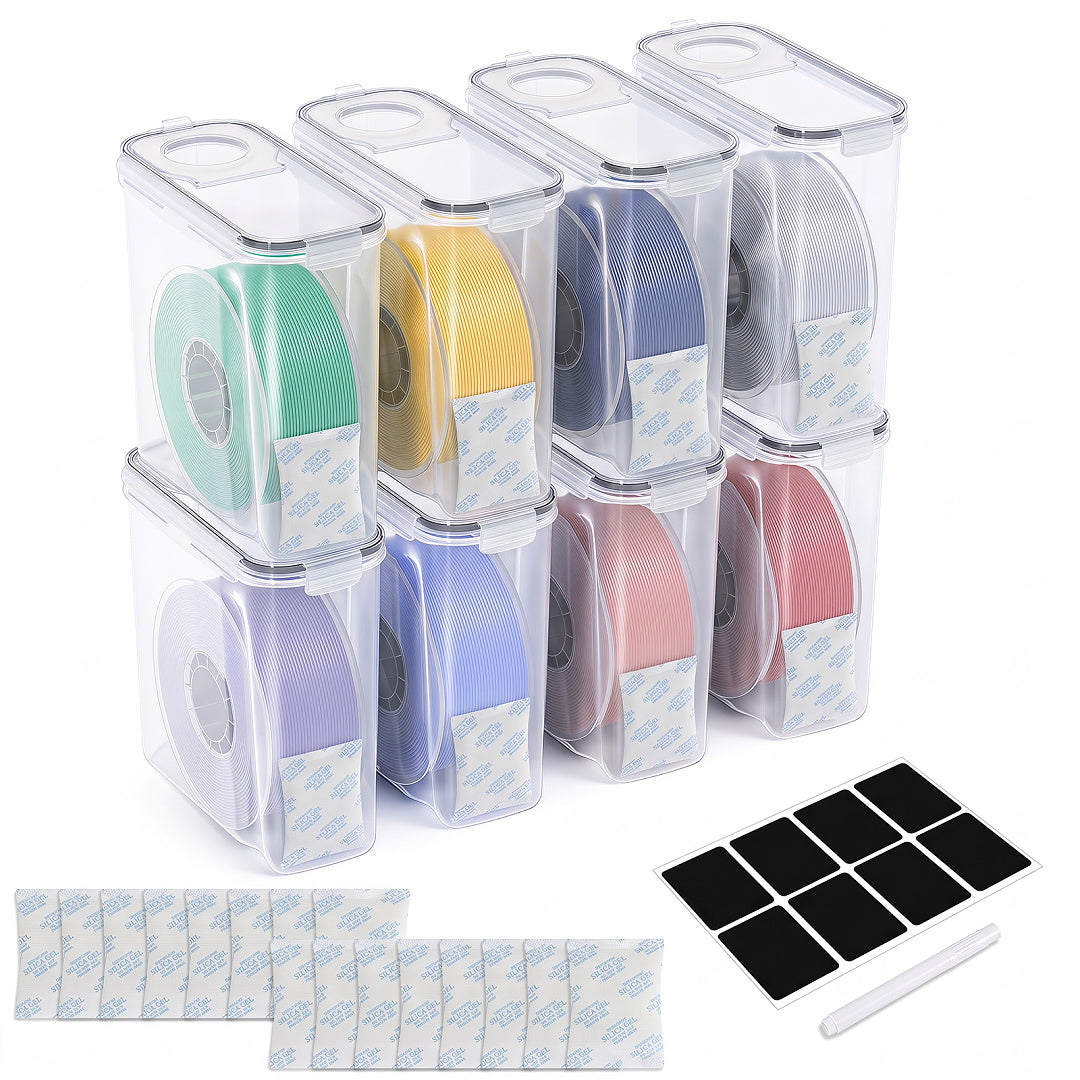 Randaco 3D‑Druck Filament‑Aufbewahrungsbox sichtbare Anzeige inkl. Trockenmittel Etiketten Whiteboard‑Marker
