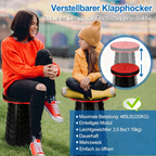 Randaco Faltbarer Teleskophocker tragbarer Camping‑Hocker Tragfähigkeit 150kg