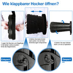 Randaco Faltbarer Teleskophocker tragbarer Camping‑Hocker Tragfähigkeit 150kg