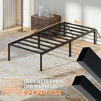 Randaco Metallbettrahmen stabil 90×200cm/140×200 cm Platzsparender Bettrahmen Einzelbettrahmen bis 200 kg Doppelbettrahmen bis 300 kg