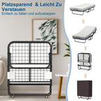 Randaco Klappbett 90x200cm Gästebett Klappbarer mit 13cm Matratze und Rollen bis 200 kg