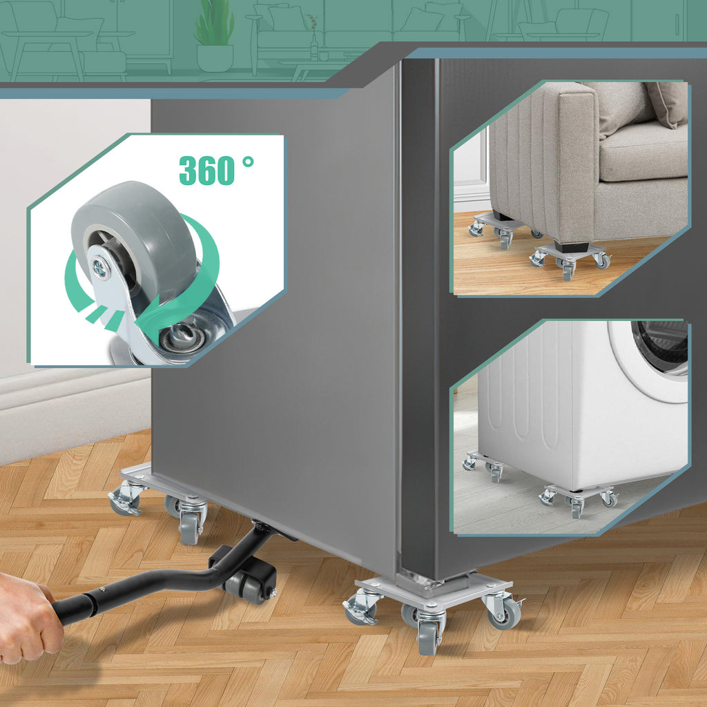 Randaco Möbelroller Transportroller Set mit Lastenheber Max 600KG