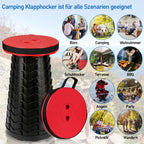 Randaco Faltbarer Teleskophocker tragbarer Camping‑Hocker Tragfähigkeit 150kg