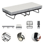 Randaco Klappbett 90x200cm Gästebett Klappbarer mit 13cm Matratze und Rollen bis 200 kg