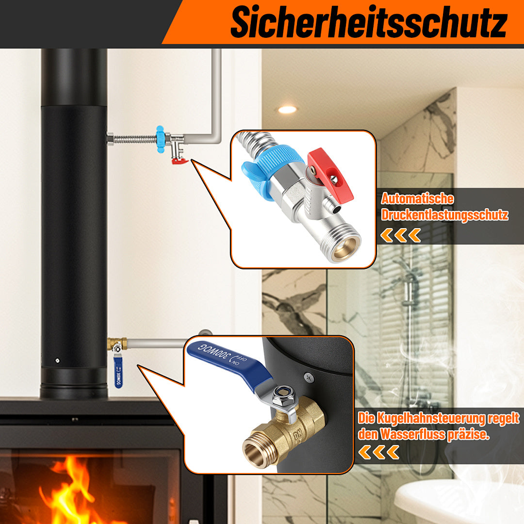 Randaco Kaminofenrohr Edelstahl 12cm/15cm Hochwertiges Ofenrohr mit Heizspirale langlebiges Abgasrohr für Kamin Holzofen effiziente Wärmeübertragung
