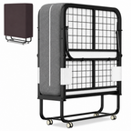 Randaco Klappbett 90x200cm Gästebett Klappbarer mit 13cm Matratze und Rollen bis 200 kg