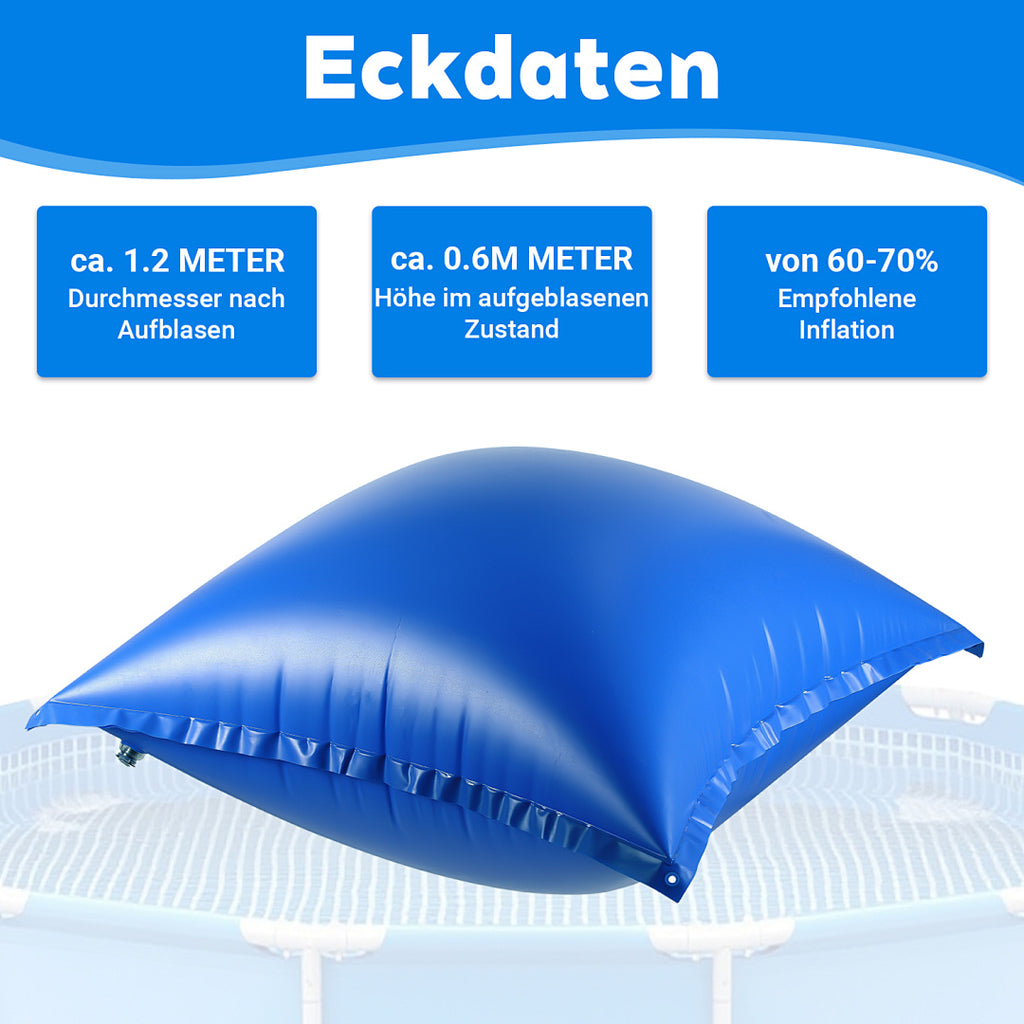 Randaco 2er‑Set Becken Luftkissen 120x120 cm Schwimmbad Luftkissen Winterabdeckung aufblasbares PVC‑Luftkissen