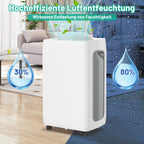 Randaco Elektrischer Luftentfeuchter 26 L/Tag bis 30 m² mit 24H-Timer Schlafmodus Abtauautomatik für Keller Schlafzimmer und Waschküche