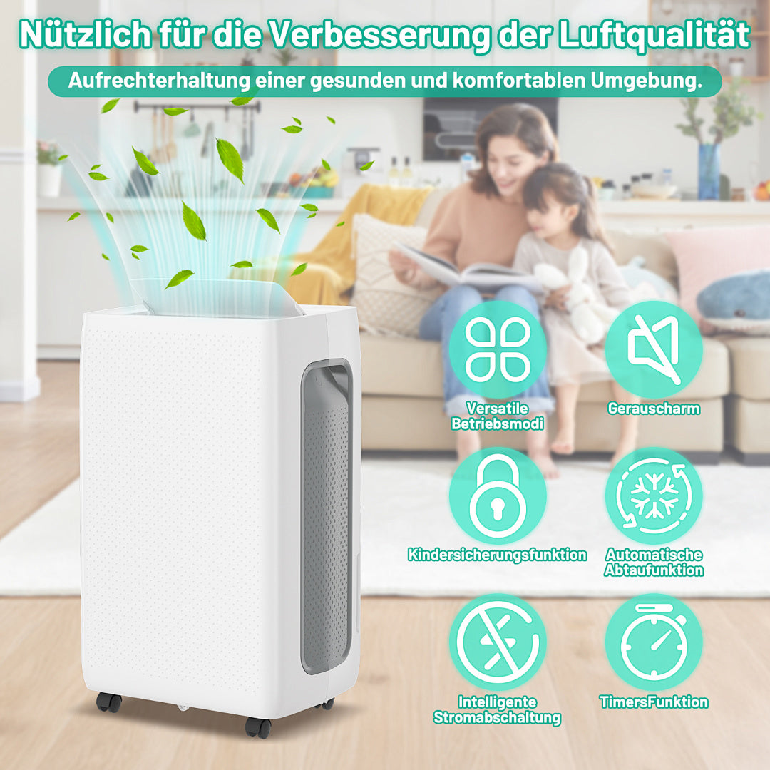 Randaco Elektrischer Luftentfeuchter 26 L/Tag bis 30 m² mit 24H-Timer Schlafmodus Abtauautomatik für Keller Schlafzimmer und Waschküche