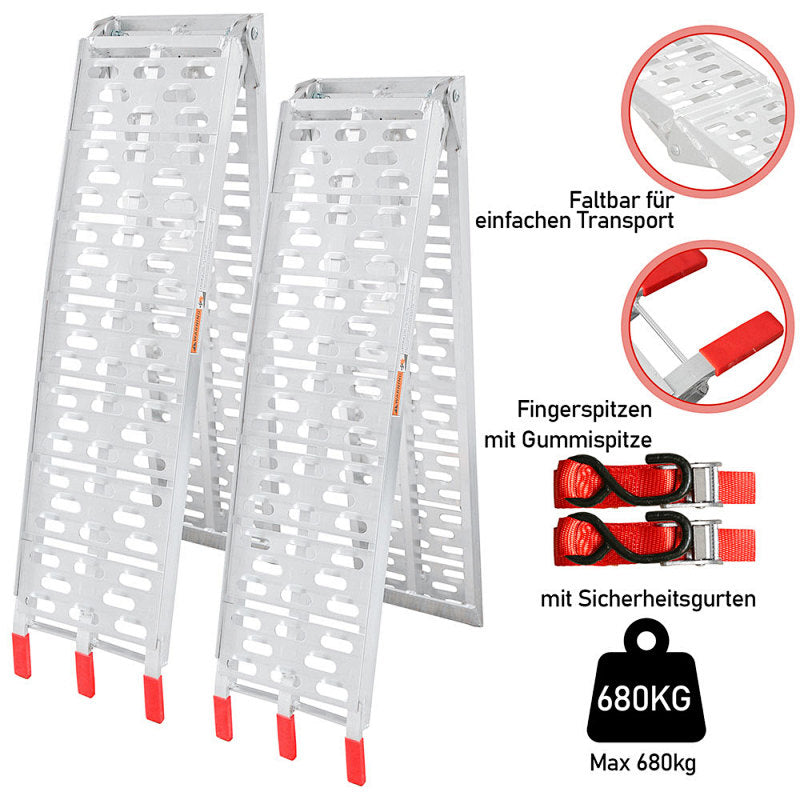 Randaco Klapp‑Beladerampe aus Aluminium 680 kg Tragfähigkeit 226cm