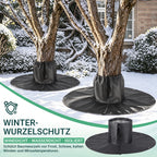 Randaco 2er-Set anthrazitfarbene Wurzelschutzabdeckungen mit Erdankern flexible Bodenmatten für Gartenbäume und Sträucher zur Winterpflege