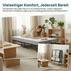 Randaco Klappbett 90x200cm Gästebett Klappbarer mit 13cm Matratze und Rollen bis 200 kg