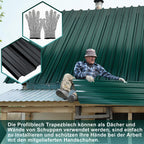 Randaco 12Stück Wellblech Dachplatten für Schuppen Trapezblech für Carport