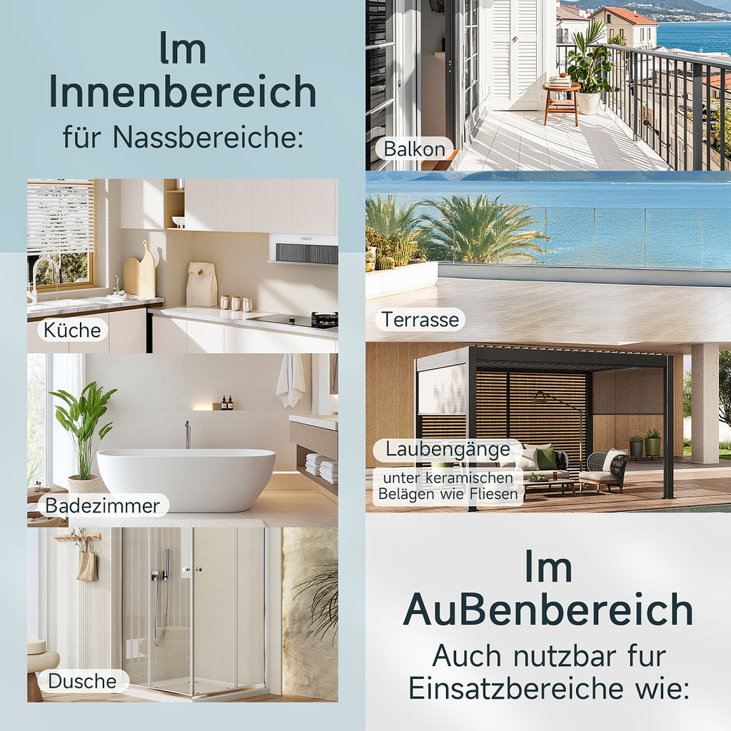 Randaco 10-30m Flexible Bodenunterlage Rolle zuschneidbare Unterlegmembran für Fliesen‑und Bodenverlegung Bodenzubehör