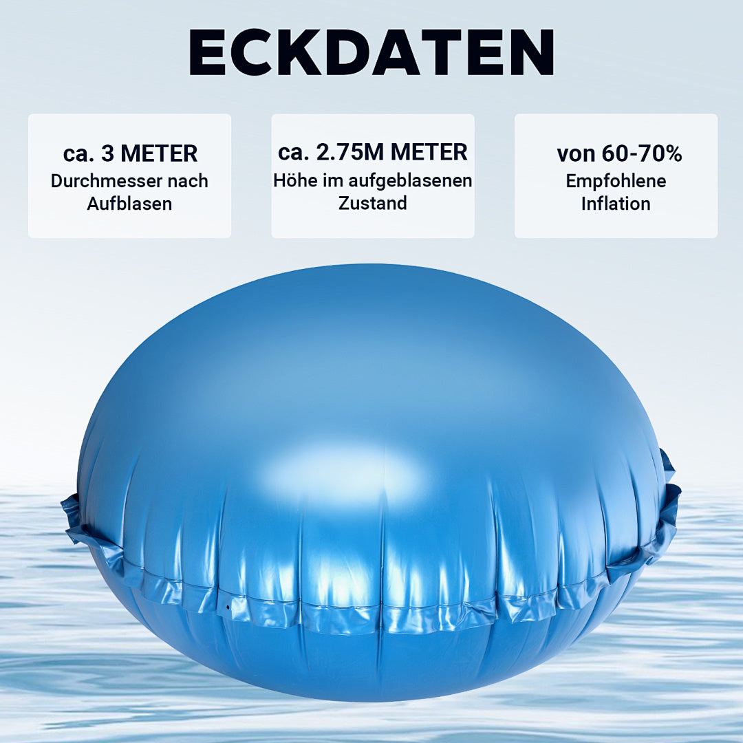Randaco Poolkissen mit Reparaturset 2 m / 3 m Rundes Pool Luftkissen Winterabdeckung Pool Winterschutz Zubehör oberirdisch Gartenschwimmbecken Winterkissen