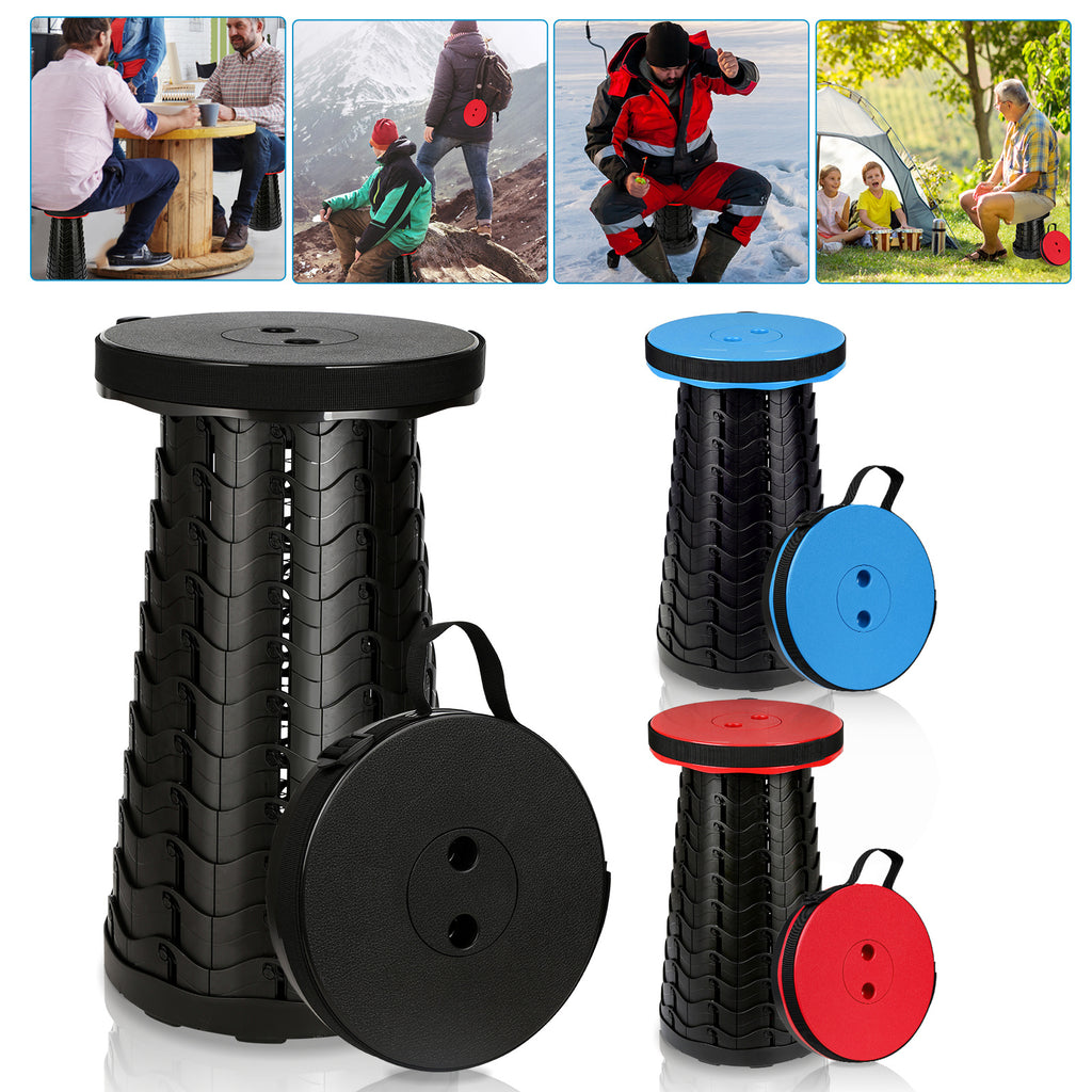 Randaco Faltbarer Teleskophocker tragbarer Camping‑Hocker Tragfähigkeit 150kg