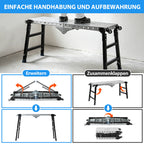 Randaco Arbeitsplattform höhenverstellbar klappbar Stahl Arbeitsbühne mobil 150 kg‑500 kg mit 3/4 Höhen Tragfähigkeit