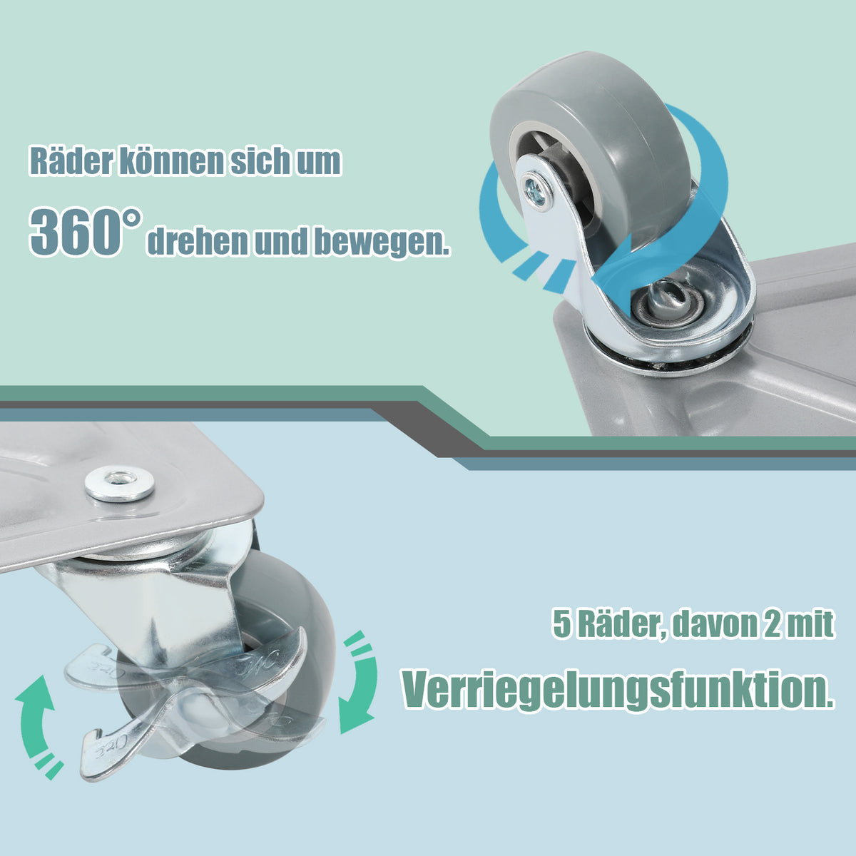 Randaco Möbelroller Transportroller Set mit Lastenheber Max 600KG
