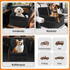 Randaco Autositzhilfe für Haustiere waschbar mit Aufbewahrungstaschen bis 12 kg Tragfähigkeit für kleine Hunde und Katzen
