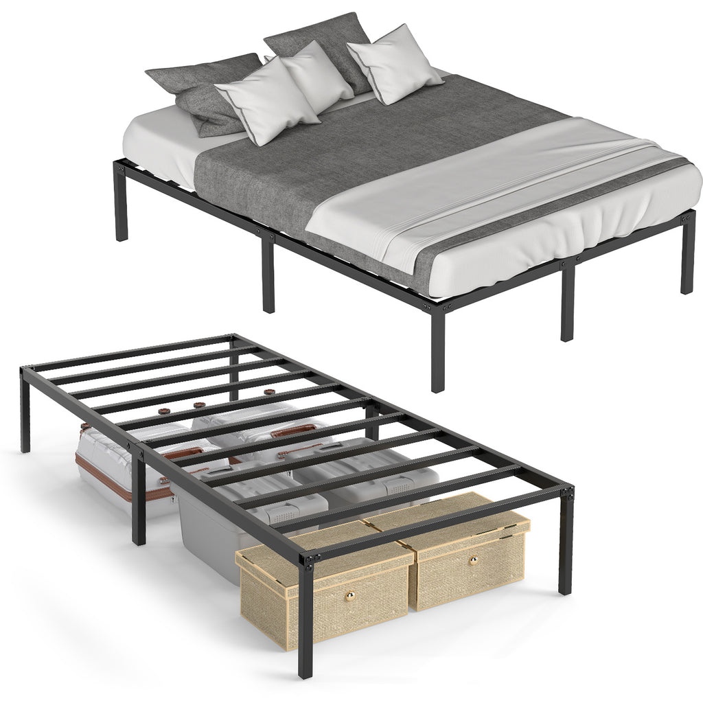 Randaco Metallbettrahmen stabil 90×200cm/140×200 cm Platzsparender Bettrahmen Einzelbettrahmen bis 200 kg Doppelbettrahmen bis 300 kg