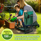 Randaco 2 in 1 Klappbar Gartenbank mit Werkzeugtasche 60x50x28cm Grün